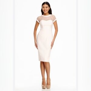 Maggy London Illusion Yoke Crepe Cocktail Dress